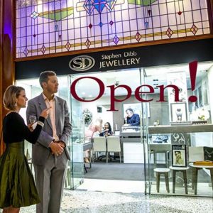 Stephen Dibb Jewellery with lovely standing outside our Brisbane city jewelry store