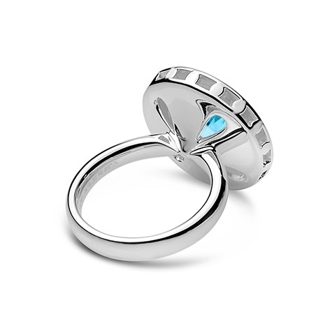 back view of modern sterling silver dress ring