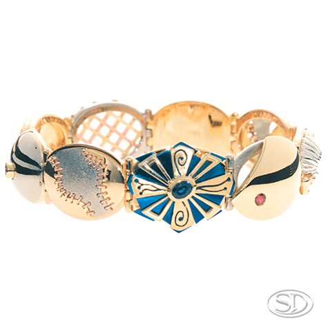 Surprise Bracelet–JAA-Australian-Jewellery-Award-Winner-2000-gold-titanium-gemstones